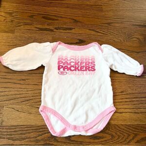 🍭6/$30 NFL Green Bay Packers Pink Long Sleeve Onesie for Baby Girl 6-12 m